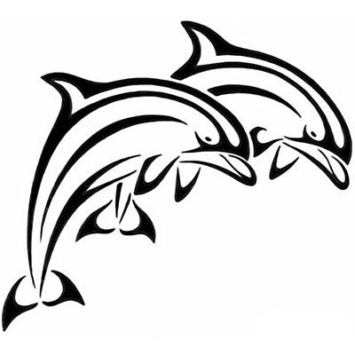 Leaping Dolphin Design Water Transfer Temporary Tattoo(fake Tattoo) Stickers NO.11130